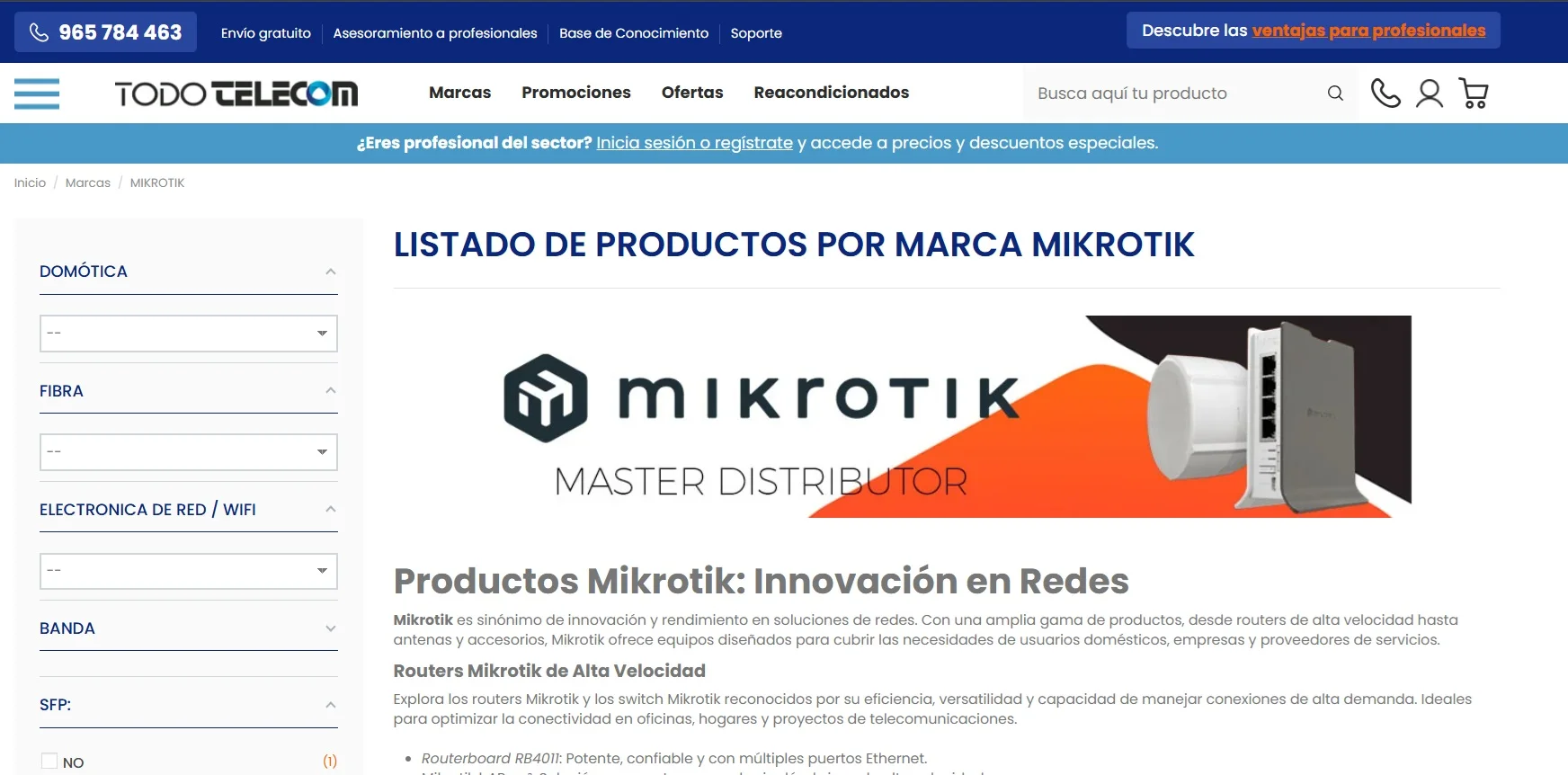 Captura de pantalla de TodoTelecom.com